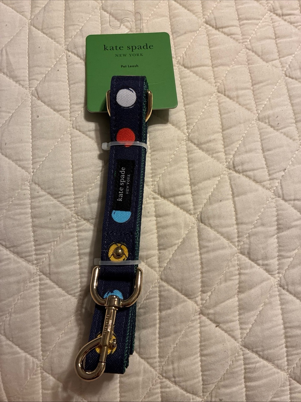 Kate spade 72” M/L dog leash watercolor dots